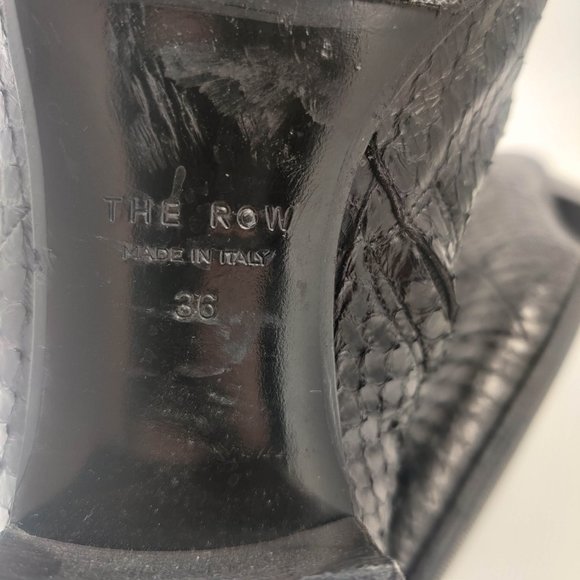 The Row Python Embossed Snakeskin Ankle Booties in Black 36 6 - Picture 11 of 13